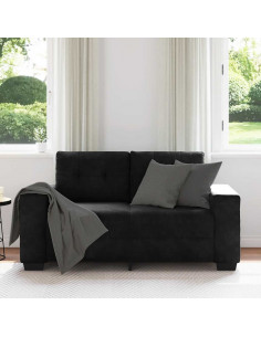 Divano Divanetto Nero 120 cm in Velluto 2