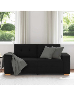 Divano Divanetto Nero 140 cm in Tessuto 2