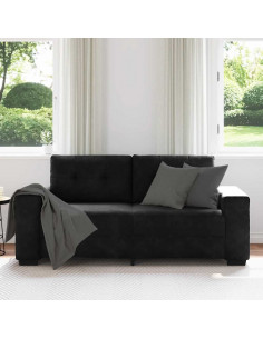 Divano Divanetto Nero 140 cm in Velluto 2