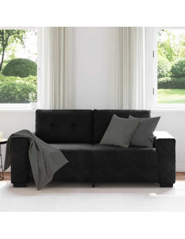 Divano Divanetto Nero 140 cm in Velluto