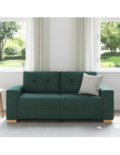 Divano Divanetto Verde Scuro 140 cm in Tessuto 2