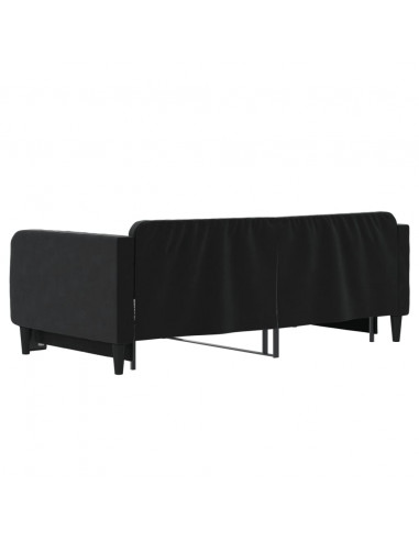 Divano Letto con Letto Estraibile Nero 90x190 cm in Velluto