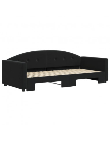 Divano Letto con Letto Estraibile Nero 90x190 cm in Velluto
