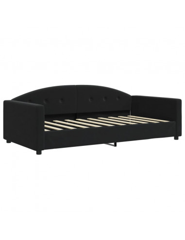 Divano Letto con Letto Estraibile Nero 90x190 cm in Velluto