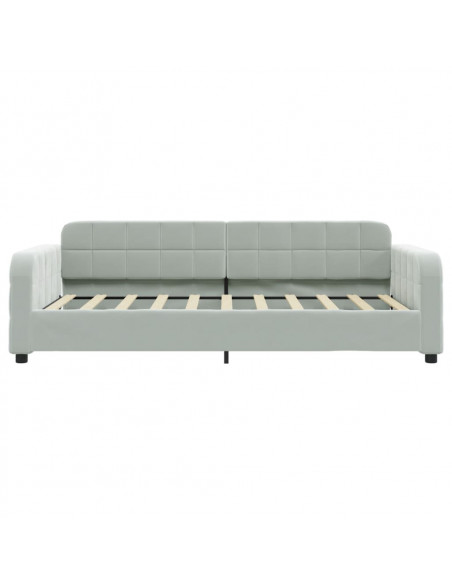 Divano Letto Estraibile Cassetti Grigio Chiaro 90x190cm Velluto