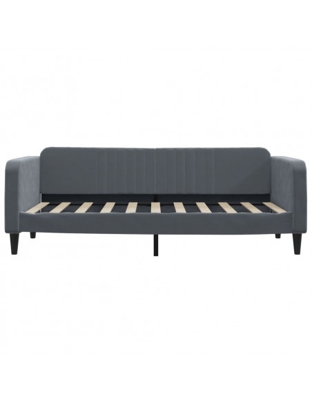 Divano Letto Estraibile Cassetti Grigio Scuro 90x190cm Velluto