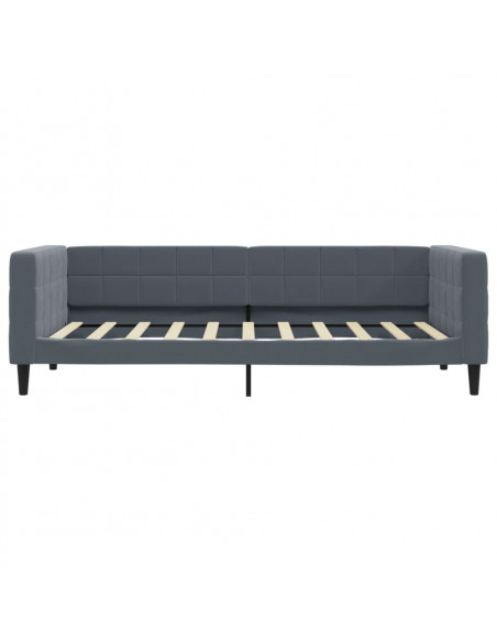 Divano Letto Estraibile Cassetti Grigio Scuro 90x190cm Velluto