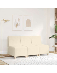 Divano Sedia Crema 55 cm Tessuto di Velluto a Coste 2