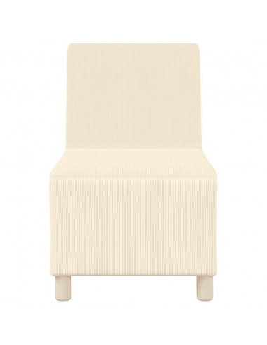 Divano Sedia Crema 55 cm Tessuto di Velluto a Coste