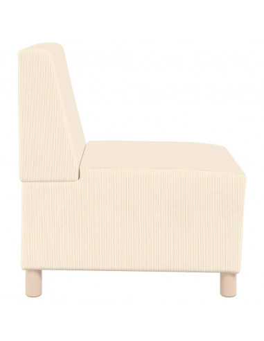 Divano Sedia Crema 55 cm Tessuto di Velluto a Coste