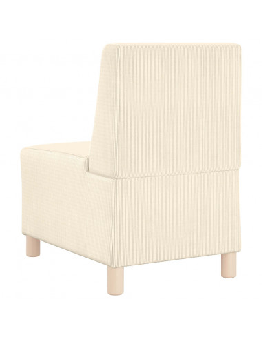 Divano Sedia Crema 55 cm Tessuto di Velluto a Coste