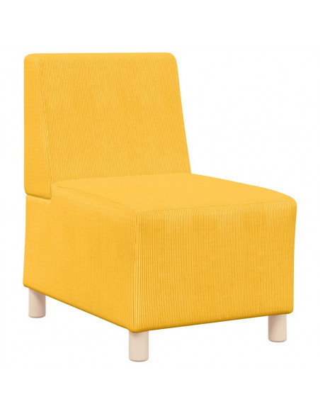 Divano Sedia Giallo Chiaro 55 cm in Tessuto di Velluto a Coste