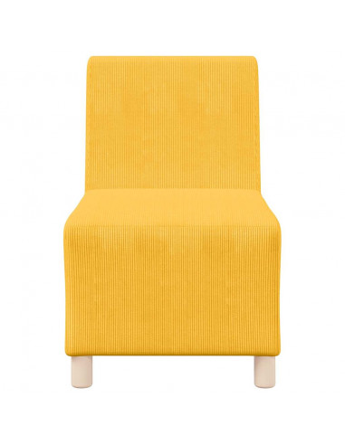 Divano Sedia Giallo Chiaro 55 cm in Tessuto di Velluto a Coste
