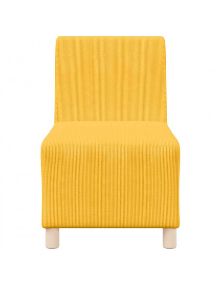 Divano Sedia Giallo Chiaro 55 cm in Tessuto di Velluto a Coste