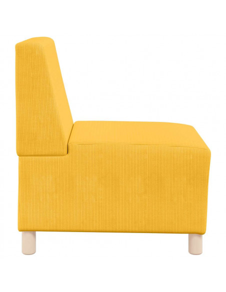 Divano Sedia Giallo Chiaro 55 cm in Tessuto di Velluto a Coste