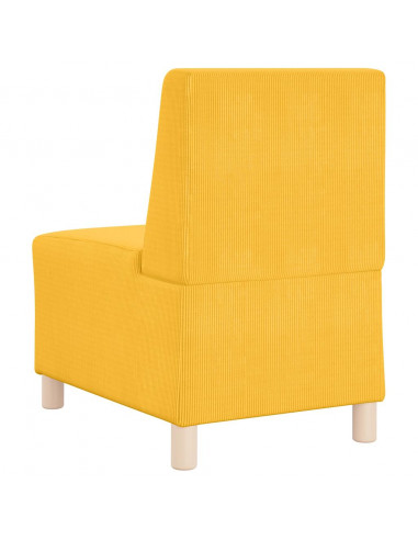Divano Sedia Giallo Chiaro 55 cm in Tessuto di Velluto a Coste