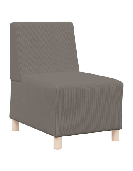 Divano Sedia Grigio Chiaro 55 cm Tessuto di Velluto a Coste