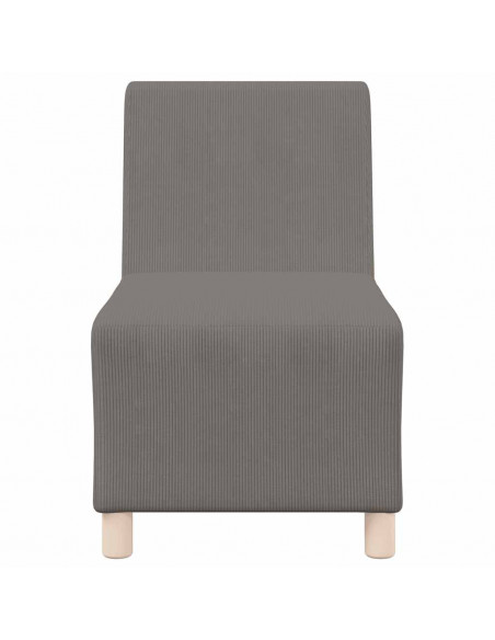 Divano Sedia Grigio Chiaro 55 cm Tessuto di Velluto a Coste
