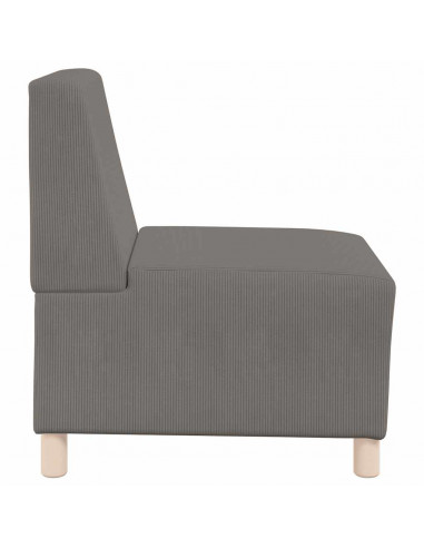 Divano Sedia Grigio Chiaro 55 cm Tessuto di Velluto a Coste