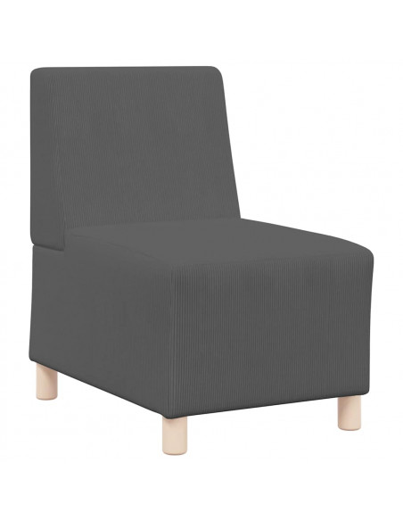 Divano Sedia Grigio Scuro 55 cm Tessuto di Velluto a Coste