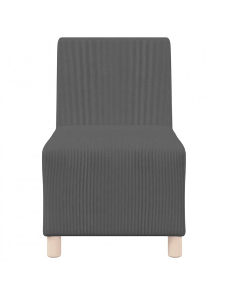 Divano Sedia Grigio Scuro 55 cm Tessuto di Velluto a Coste