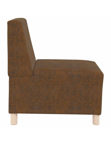 Divano Sedia Marrone 55 cm in Similpelle Scamosciata