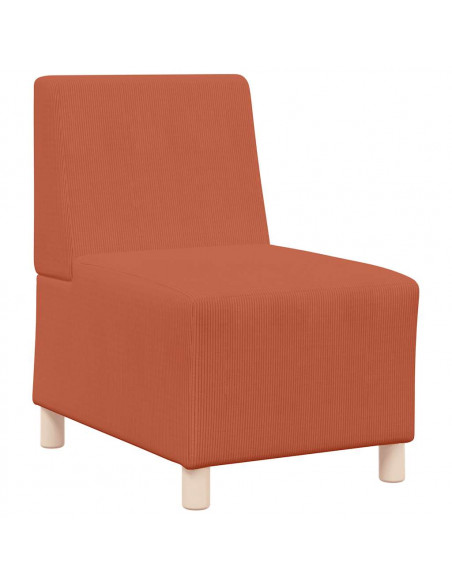Divano Sedia Rosso Arancione 55 cm Tessuto di Velluto a Coste