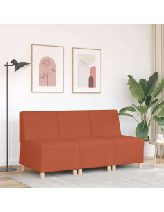 Divano Sedia Rosso Arancione 55 cm Tessuto di Velluto a Coste 2