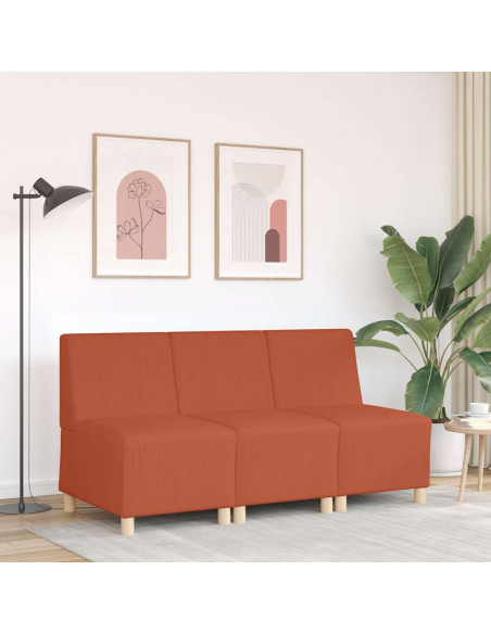 Divano Sedia Rosso Arancione 55 cm Tessuto di Velluto a Coste