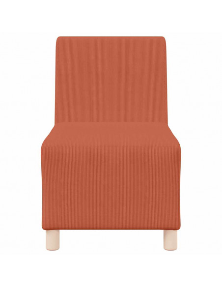 Divano Sedia Rosso Arancione 55 cm Tessuto di Velluto a Coste