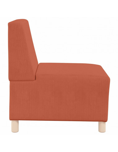 Divano Sedia Rosso Arancione 55 cm Tessuto di Velluto a Coste