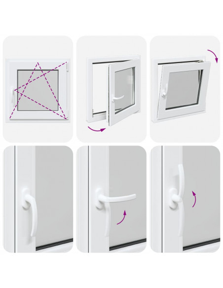 Finestra per cantina "RISOR" 50x50 cm anta ribalta DIN destra bianca
