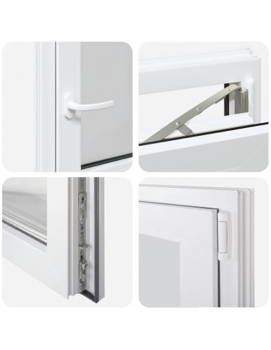 Finestra per cantina "RISOR" 50x50 cm anta ribalta DIN destra bianca