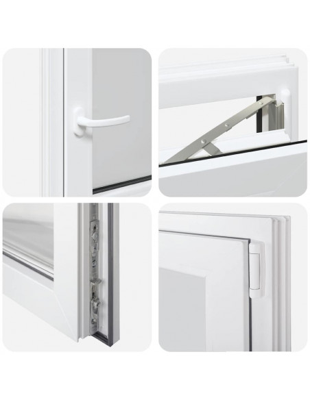 Finestra per cantina "RISOR" 50x50 cm anta ribalta DIN destra bianca