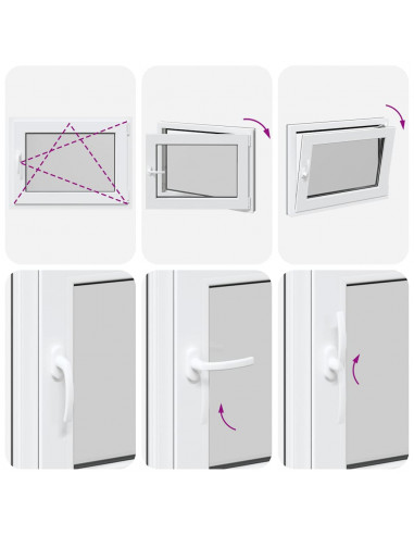 Finestra per Seminterrato RISOR 80x50cm Anta Ribalta DIN Destra