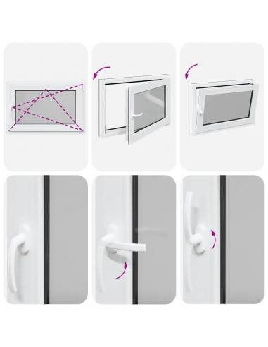 Finestra da cantina "RISOR" 90x50 cm anta-ribalta DIN destra antracite