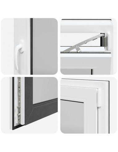 Finestra da cantina "RISOR" 90x50 cm anta-ribalta DIN destra antracite