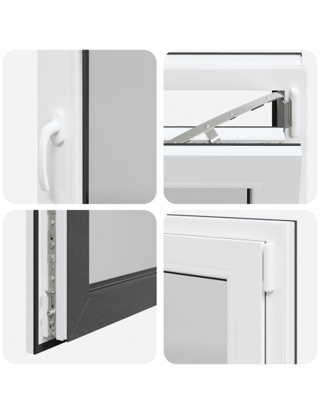 Finestra da cantina "RISOR" 90x50 cm anta-ribalta DIN destra antracite