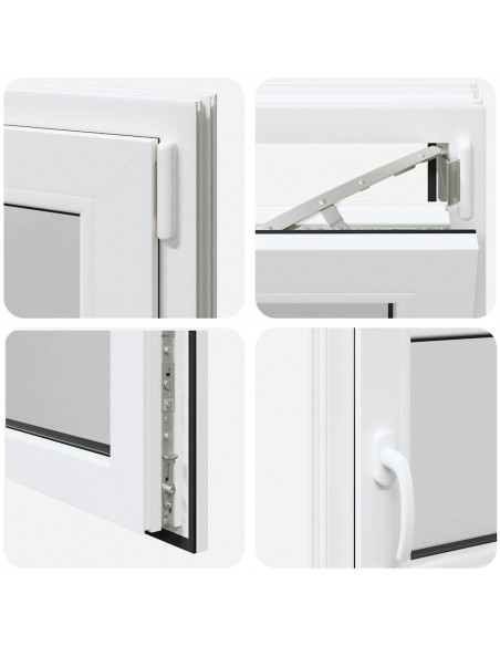 Finestra da cantina "RISOR" 100x50 cm anta ribalta DIN destra bianca