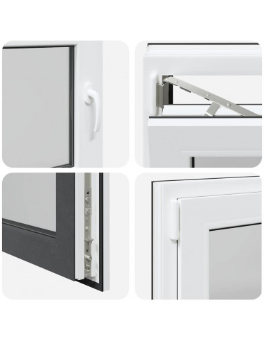 Finestra da cantina "RISOR" 80x50 cm anta-ribalta DIN sinistra antracite