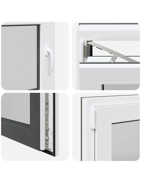 Finestra da cantina "RISOR" 80x50 cm anta-ribalta DIN sinistra antracite