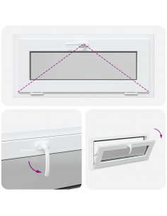 Finestra Seminterrato RISOR 90x40 cm Tilt 3 Vetri Bianco 2