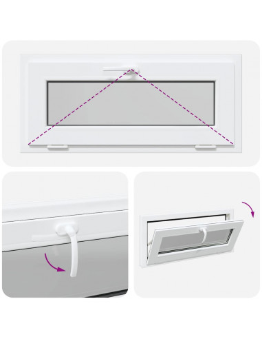 Finestra Seminterrato RISOR 90x40 cm Tilt 3 Vetri Bianco