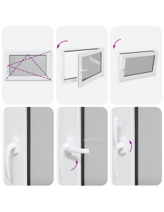 Finestra da cantina "RISOR" 90x50 cm anta ribalta DIN destra bianca 2