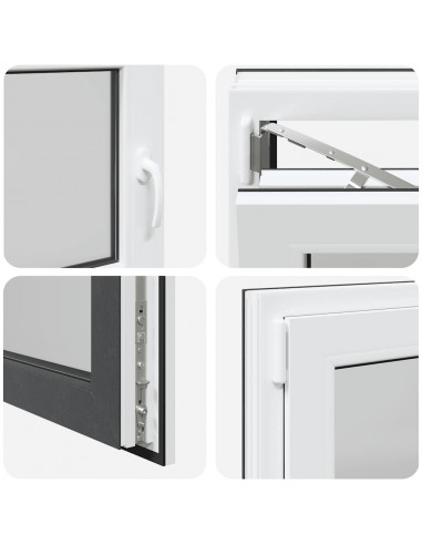 Finestra da cantina "RISOR" 90x50 cm anta-ribalta DIN sinistra antracite