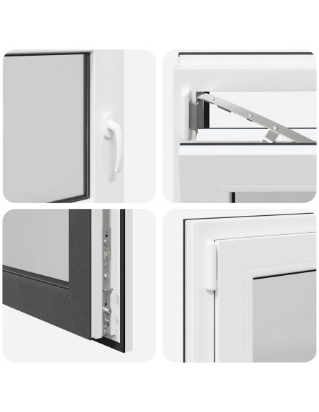 Finestra da cantina "RISOR" 90x50 cm anta-ribalta DIN sinistra antracite