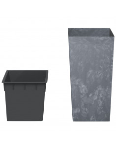 Fioriera con Interno Rimovibile Grigio 21/49 L PP Cemento 2