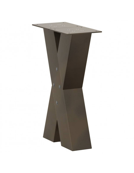 Gambe Tavolino Caffè a X 2 pz Naturale 38x(42-43) cm Acciaio