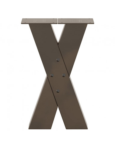 Gambe Tavolino Caffè a X 2 pz Naturale 38x(42-43) cm Acciaio