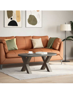 Gambe Tavolino Caffè a X 2 pz Naturale 50x(42-43) cm Acciaio 2